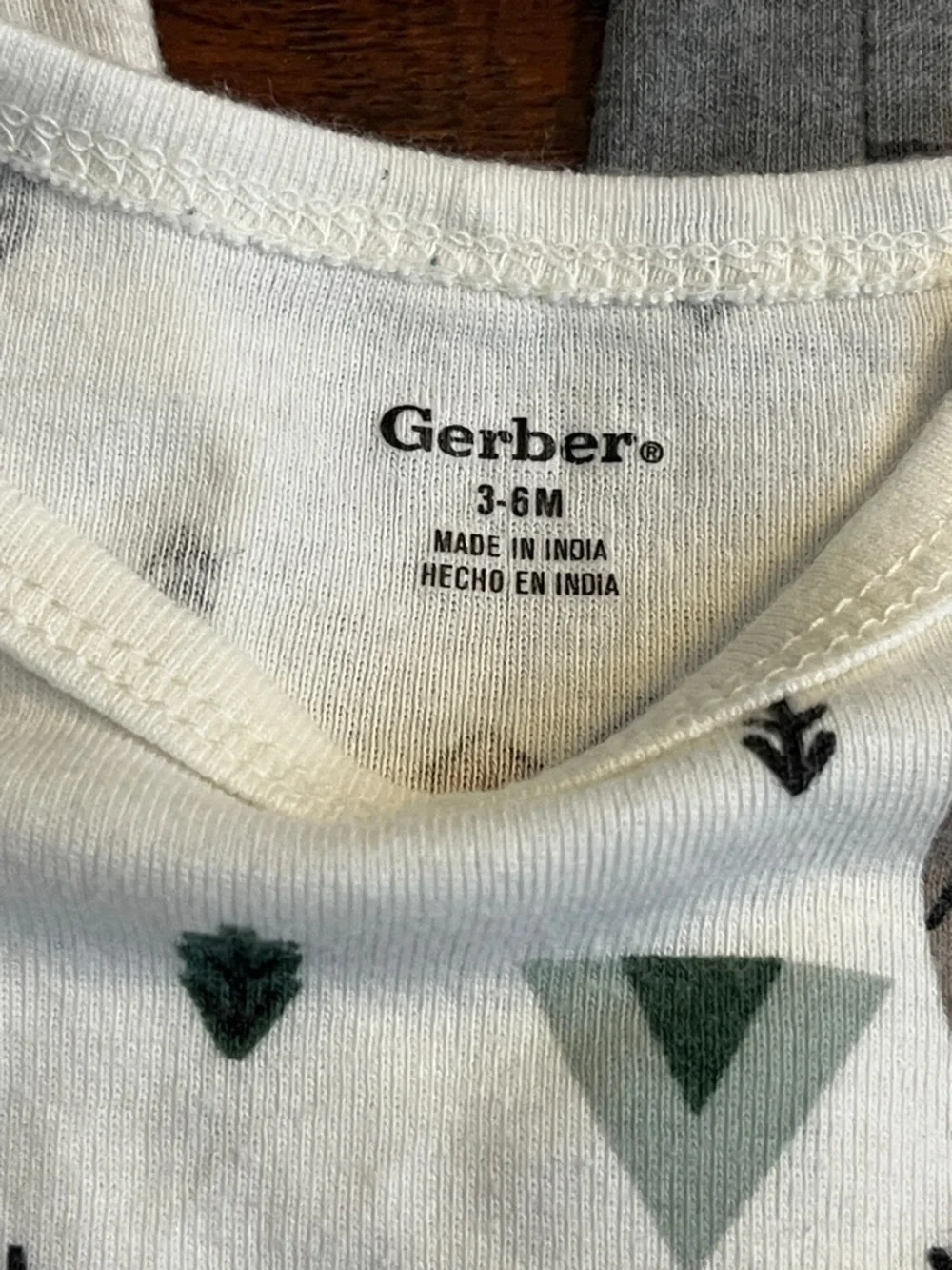 ⭐️⭐️ PICK 5 / $20 Gerber Neutral Woodland & Gray Striped Baby One-Piece 3-6M